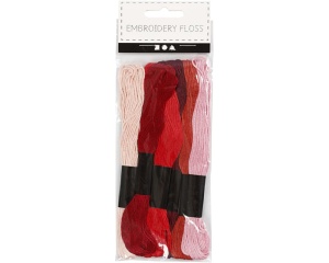 Ata broderie mouline 1mm set 6 culori Red Harmony pentru cusut si craft