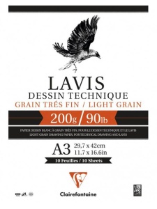 Bloc Clairefontaine Lavis Dessin 10 file 200 g/mp