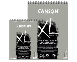 Bloc de Desen XL Sand Grain 160 gmp 40 file culoare Gri Canson