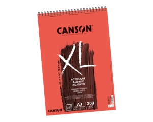 Bloc desen Canson XL Acrylic 300g 30 file spira latura scurta pentru pictura acrilica
