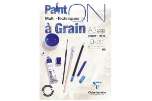 Bloc Mix Media Clairefontaine Paint'ON Grain, 20 file, 250g/mp