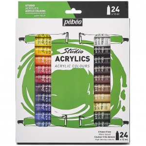 Culori acrilice, set 24 x 12 ml, Studio, 668720, Pebeo