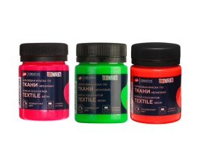 Culori acrilice textile fluorescente 50 ml Decola pentru bumbac si materiale textile