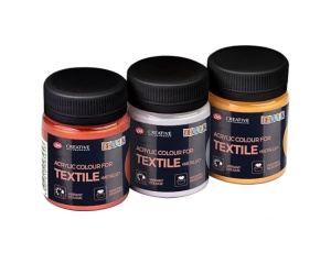 Culori acrilice textile metalice 50 ml Decola pentru bumbac si matase