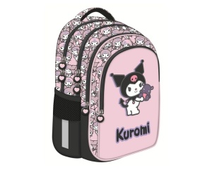 Ghiozdan ergonomic Kuromi Pink St. Majewski BPL 58, 40 cm, 4 compartimente, gri cu roz, cod 694158