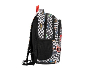 Ghiozdan Hot Wheels Starpak, 25 x 38 x 18 cm, negru cu alb, cod 550871