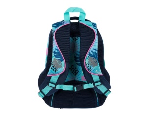 Ghiozdan Stitch St. Majewski, 40 cm, 4 compartimente, albastru cu verde, cod 683091