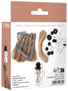 Kit 5 decoratiuni din bile Oameni de Zapada Graine Creative 100872
