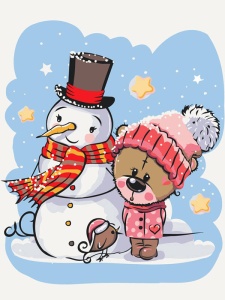 Kit pictura pe numere pentru copii Holiday Friends Profiart 0078