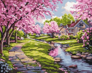 Kit pictura pe numere Sakura Near the House 54231