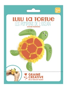 Kit pom-pom creativ pentru copii Testoasa Lulu Graine Creative, cod 440071