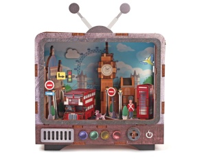 Macheta 3D din lemn, model TV cu tematica Londra 651066 Graine Creative