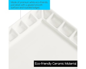 Paleta profesionala dreptunghiulara din ceramica cu 18 compartimente MEEDEN, cod PLC-4046