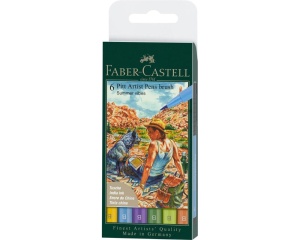 Pitt Artist Pen Brush India Ink Summer Vibes set 6 culori vara Faber Castell 167178