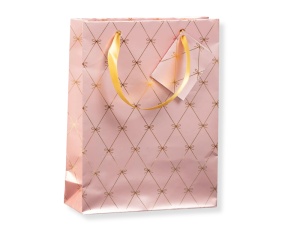 Punga de Cadou 17x6x22cm Model Roz cu Fundite Clairefontaine 212909C