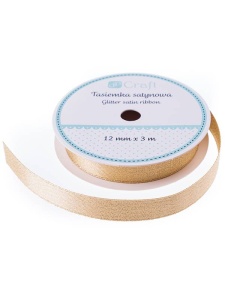 Rola panglica din satin cu sclipici 3m gold Dp Craft dpta-105