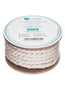 Rola snur decorativ din macrame 4mmx5m Dp Craft dpsz-003