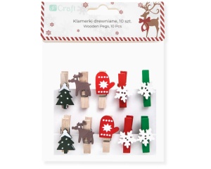 Set 10 Clestisori din Lemn cu Accesoriu de Iarna CEOZ-205 Dp Craft