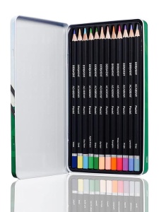 Set 12 creioane pastel in cutie metalica Derwent Academy 2306022