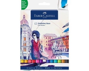 Set 12 markere solubile 2 capete goldfaber Faber-Castell 164612