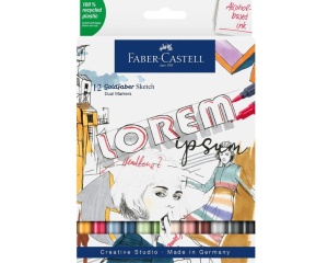 Set 12 sketch marker 2 capete goldfaber Faber-Castell FC164712