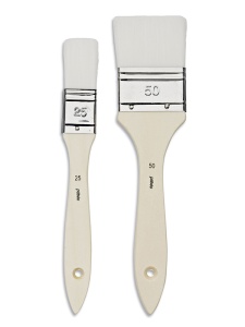 Set 2 pensule tip bidinea, par sintetic cu fibre albe Pebeo 952603