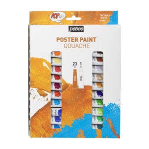 Set 23x10ml Culori Gouache Pop Art + 15ml White 669820 Pebeo