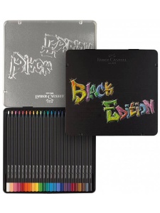 Set 24 creioane colorate Black Edition Faber Castell 116425