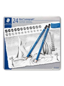 Set 24 creioane schita si desen Staedtler Mars Lumograph 100G24
