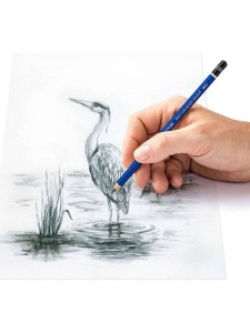Set 3 creioane grafit acuarelabil + pensula Mars Lumograph 100A SBK4 Staedtler
