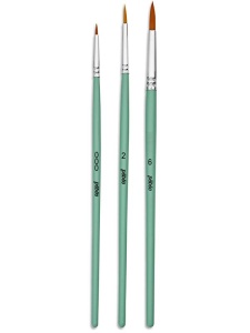 Set 3 pensule sintetice cu varf rotund Pebeo 952309