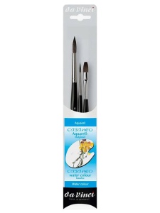 Set 3 pensule sintetice pentru acuarela si tehnici fluide, Da Vinci CASANEO 5386