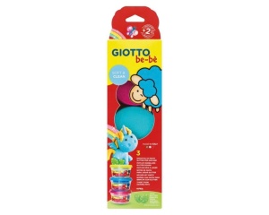 Set 3 plastiline cu sclipici din minerale naturale, 3 culori x 100 g, Giotto Bebe, 000479700