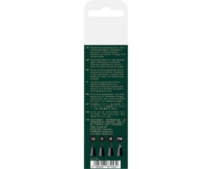 Set 4 liner Pitt Artist Pen negru cu tus pigmentat Faber-Castell 167153