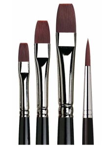 Set 4 pensule cu varf din fire sintetice Top-Acryl da Vinci 4220