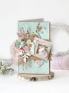 Set 45 ornamente decorative carton frosty pastels Dp Craft ceoz-158