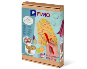 Set 4x25g fimo + accesorii pentru tehnica modelarii in straturi 8025 HTC3 Staedtler