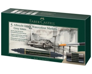 Set 5 markere acuarelabile Grey Albrecht Durer Faber Castell 160306