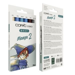 Set 5 markere cu cerneala pe baza de alcool + 1 Multiliner 0,3 mm, Copic Ciao Manga 2, 22075557 - Img 5