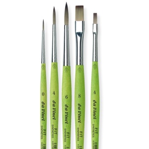 Set 5 Pensule Sintetice Fit Maner Verde+Penar Textil DaVinci 4069