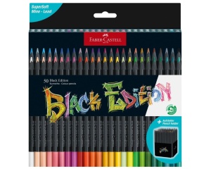 Set 50 creioane colorate Black Edition Faber Castell 116450