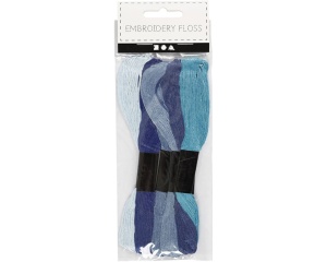Set 6 fire de broderie, 1 mm, nuante de albastru, 412710, Creativ Company