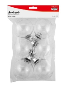 Set 6 globuri plastic 70 mm Meyco 45121