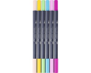 Set 6 markere kawaii profesionale pe baza de alcool 2 capete Goldfaber Faber-Castell FC164811