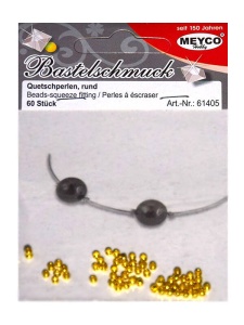 Set 60 margele aurii cu diametrul de 1,5 mm Meyco 61405