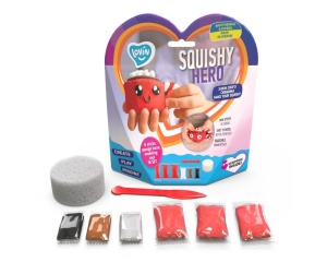 Set creatie cu argila usoara, 6 culori, Squishy Hero Cupcao, Okto, OK70125