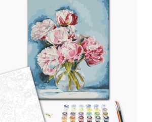 Set pictura pe numere Bujori in vaza Iryna Ponna 54284