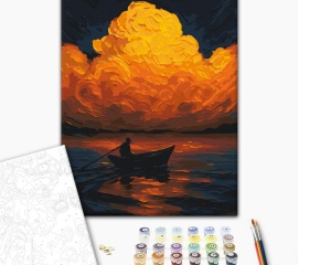 Set pictura pe numere the silence of the burning sunset Oleg Loburak 54531