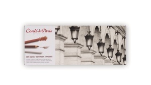Set Schita Creioane + Accesorii in Cutie Metal Conte 50126