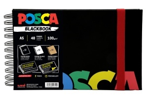 Sketchbook Posca A5, 100g, 48 pagini, 3 Tipuri De Hartie N205 - Img 1